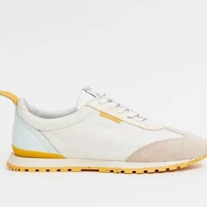 Chic White and Yellow Women's Sneakers